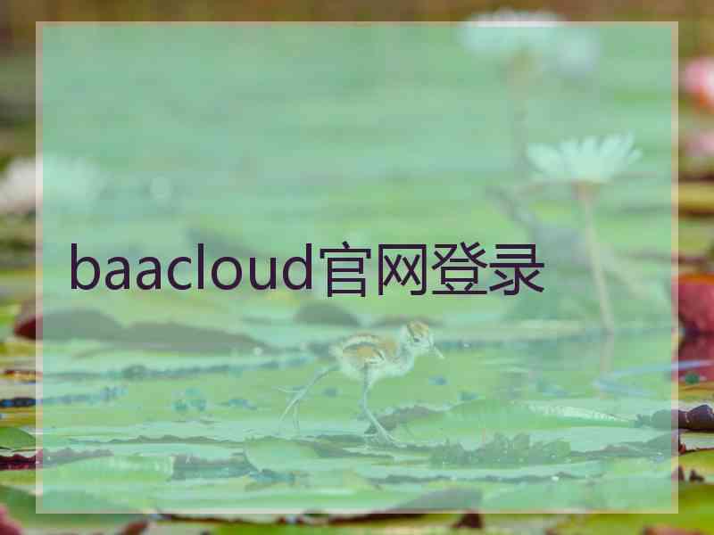 baacloud官网登录