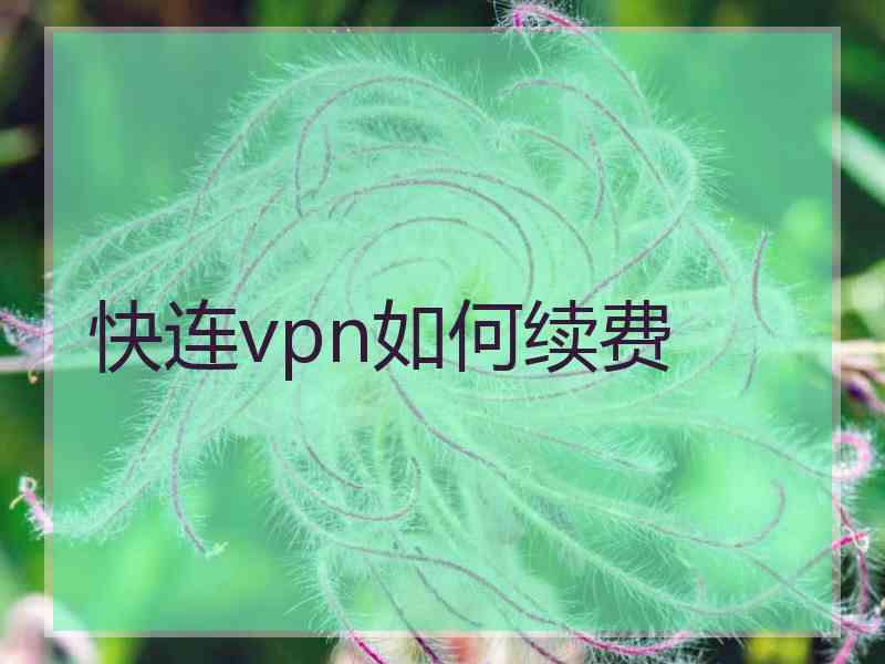 快连vpn如何续费