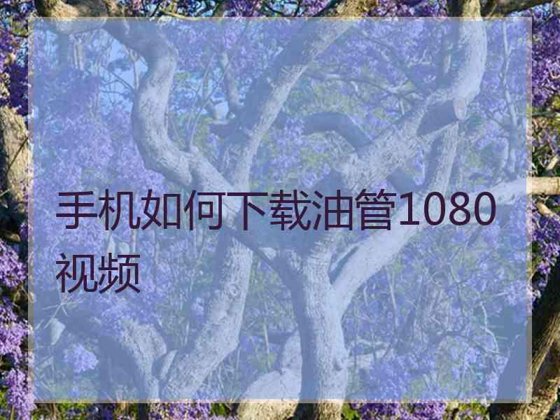 手机如何下载油管1080视频