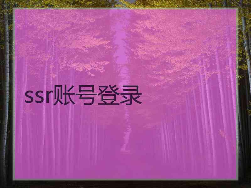 ssr账号登录