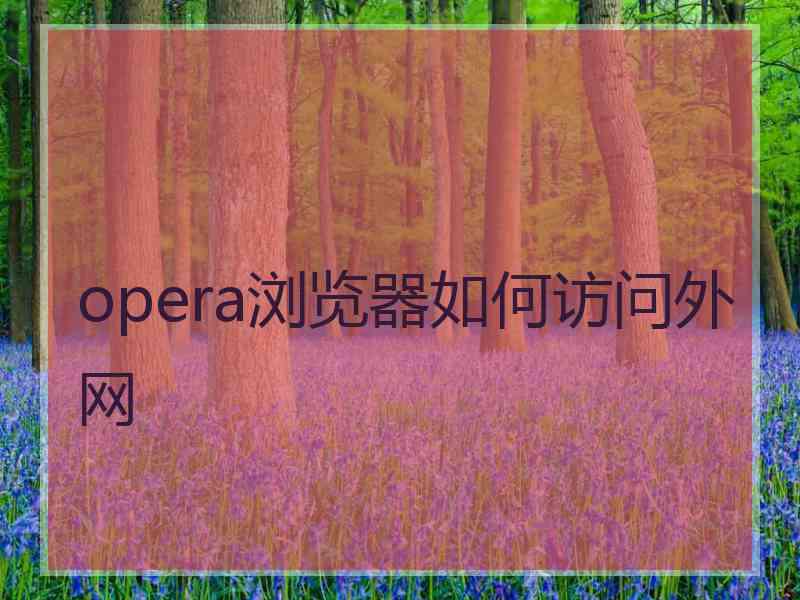 opera浏览器如何访问外网