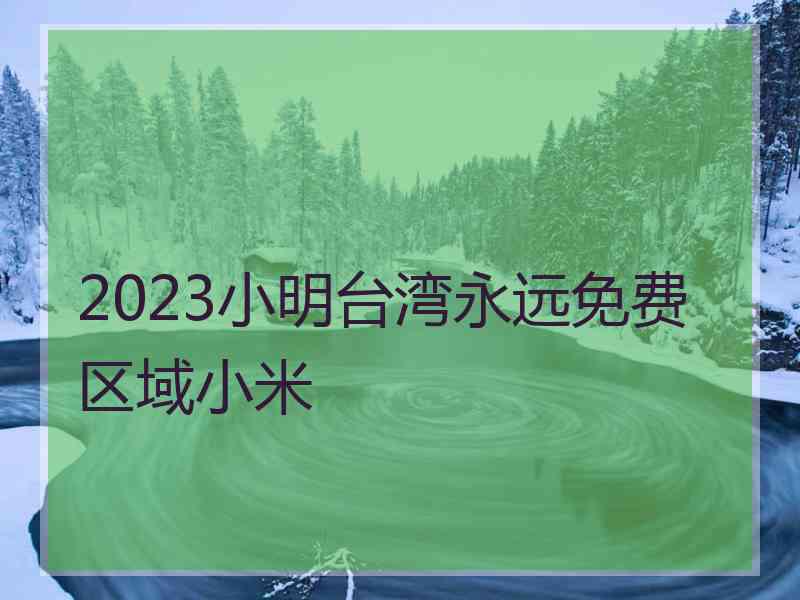 2023小明台湾永远免费区域小米