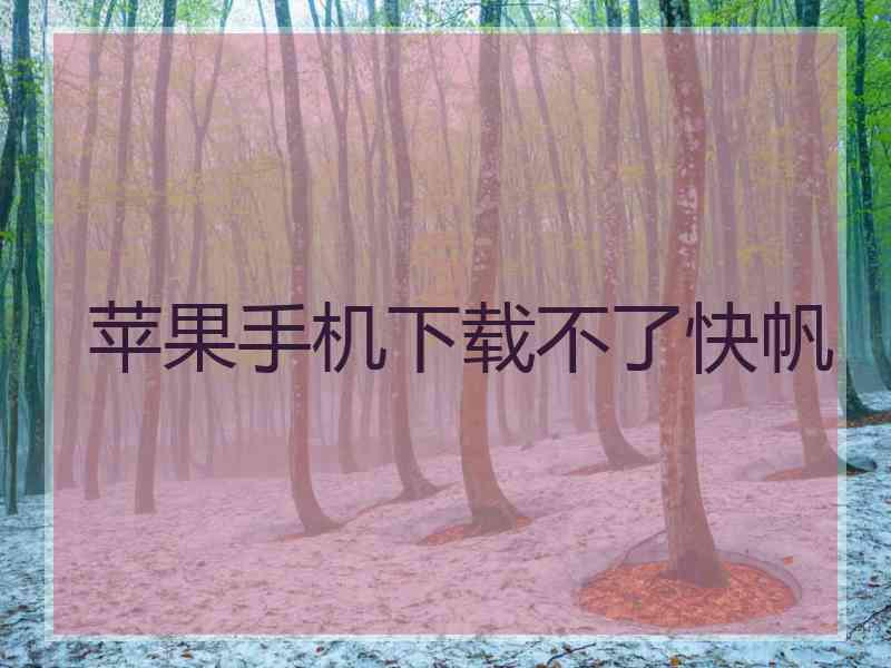 苹果手机下载不了快帆