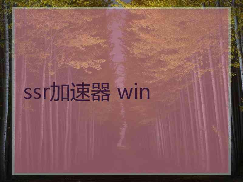 ssr加速器 win