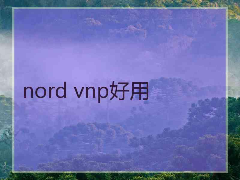 nord vnp好用