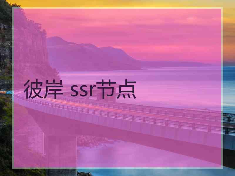 彼岸 ssr节点