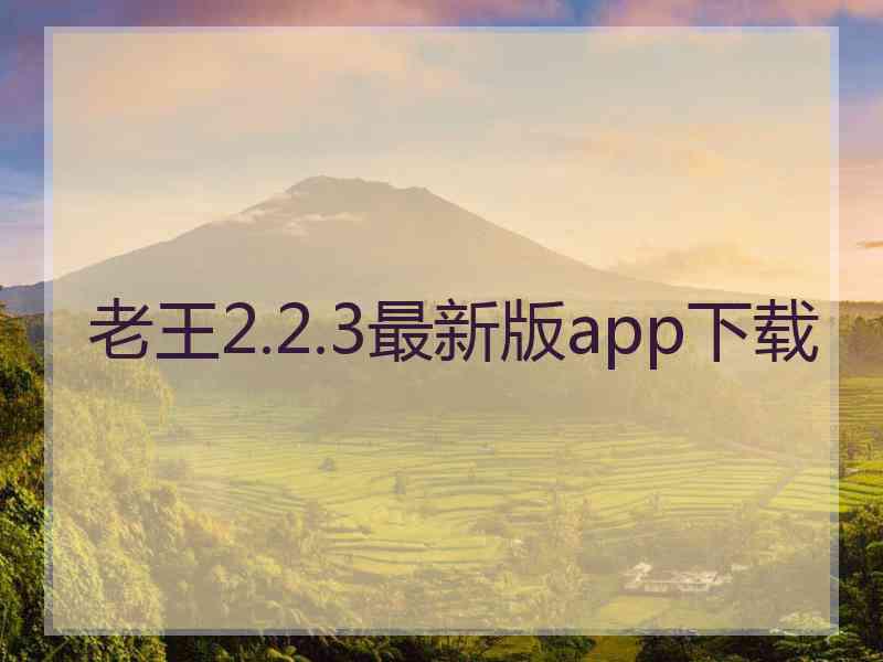 老王2.2.3最新版app下载