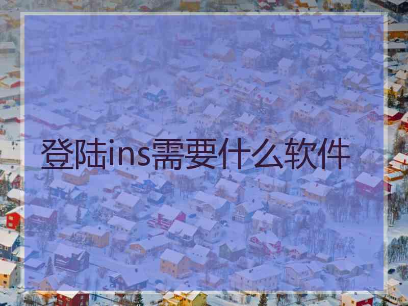 登陆ins需要什么软件