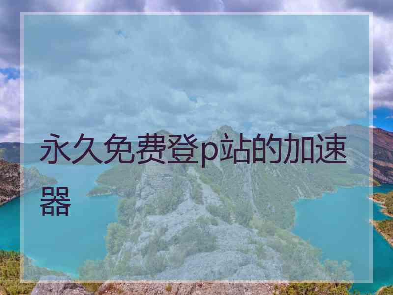 永久免费登p站的加速器