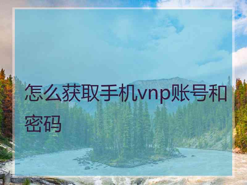 怎么获取手机vnp账号和密码