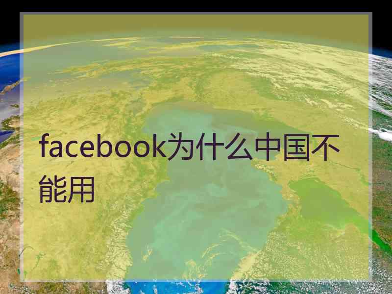 facebook为什么中国不能用