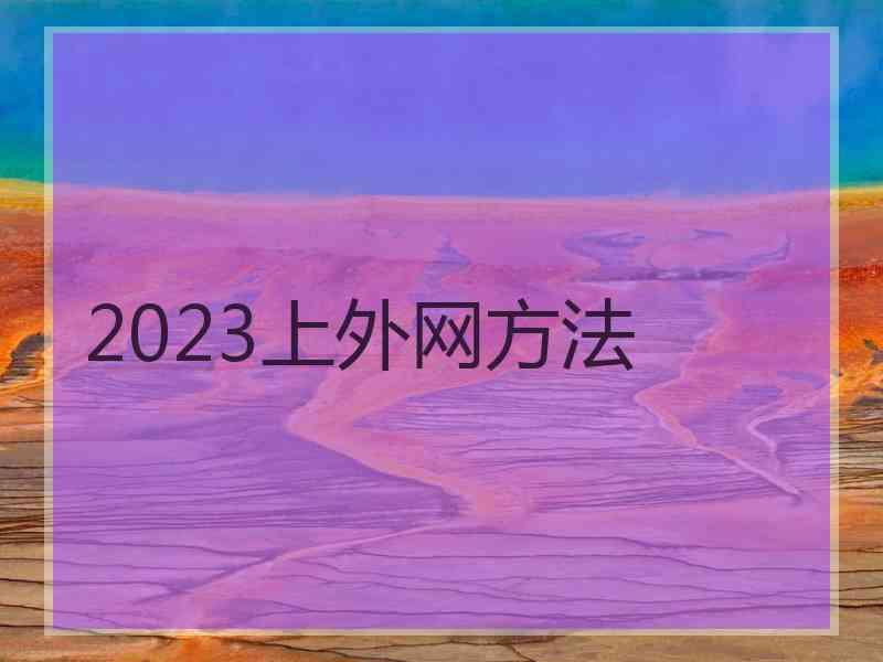 2023上外网方法