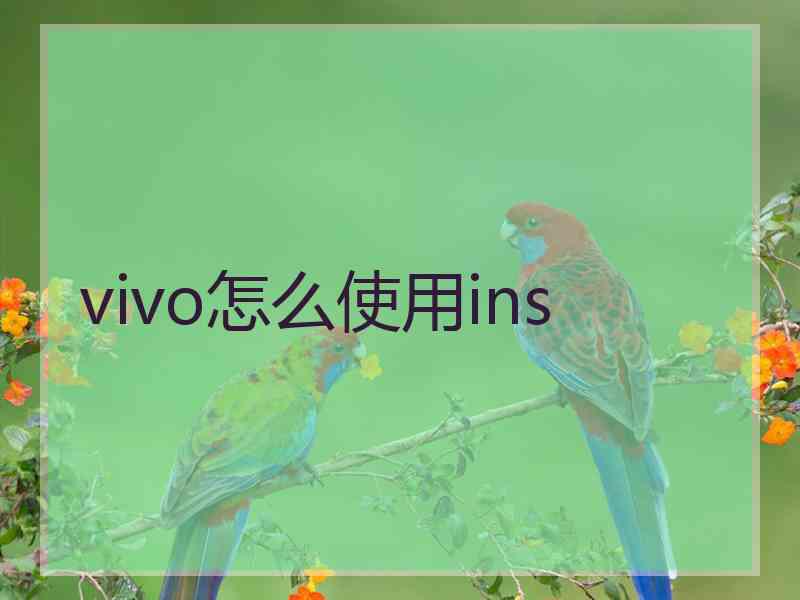 vivo怎么使用ins