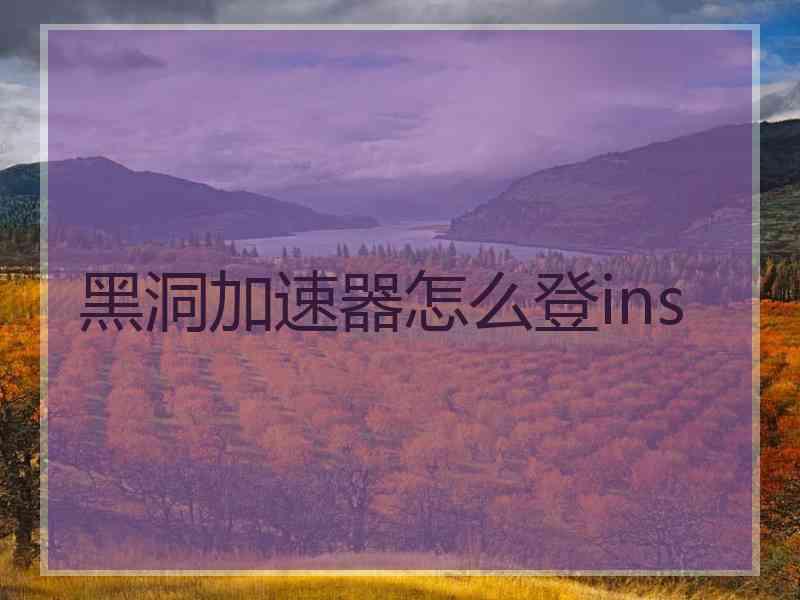 黑洞加速器怎么登ins