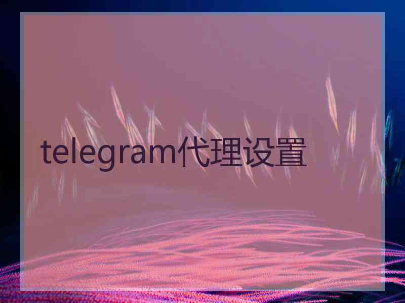 telegram代理设置