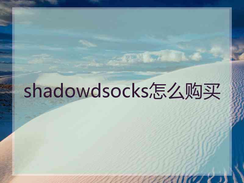 shadowdsocks怎么购买