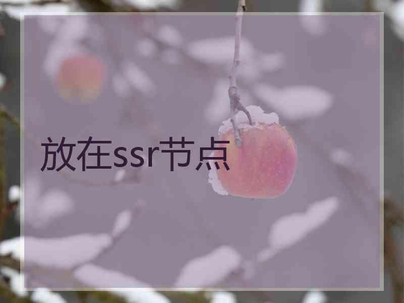 放在ssr节点