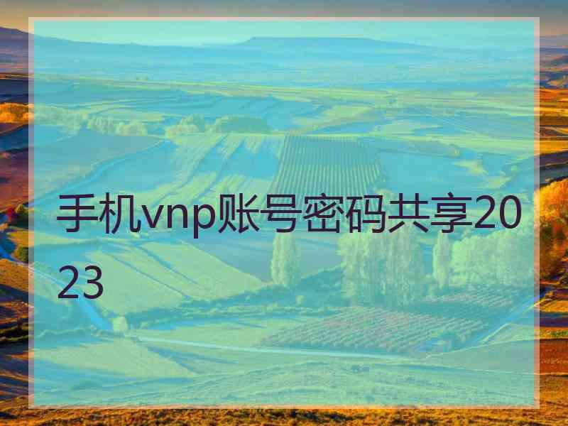 手机vnp账号密码共享2023