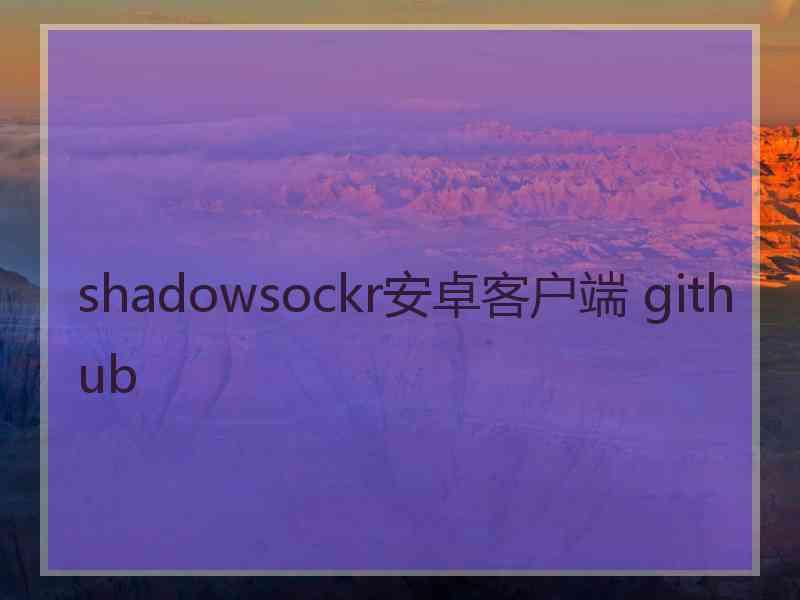 shadowsockr安卓客户端 github