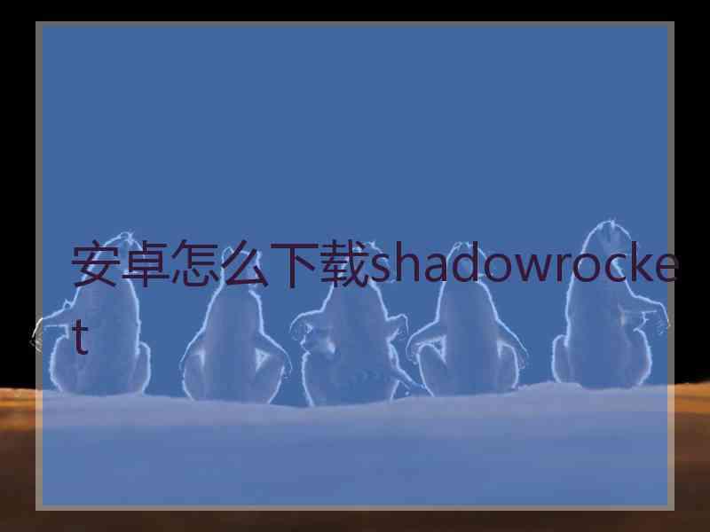 安卓怎么下载shadowrocket