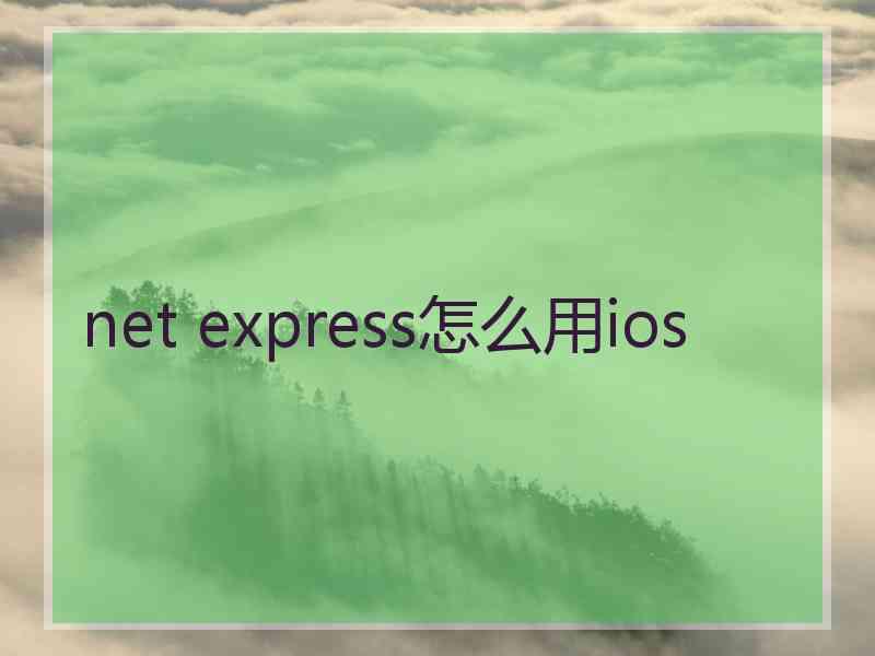 net express怎么用ios