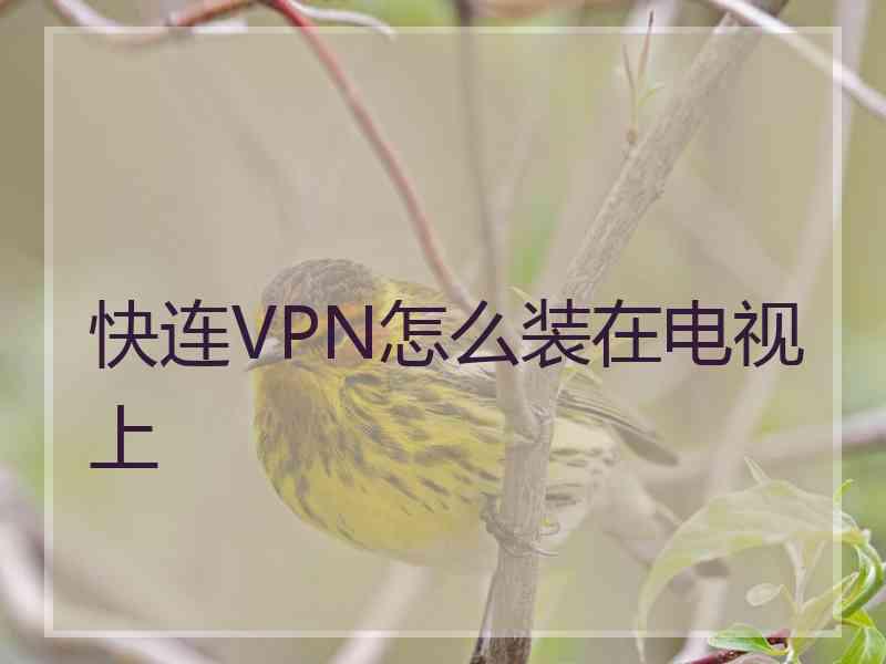 快连VPN怎么装在电视上