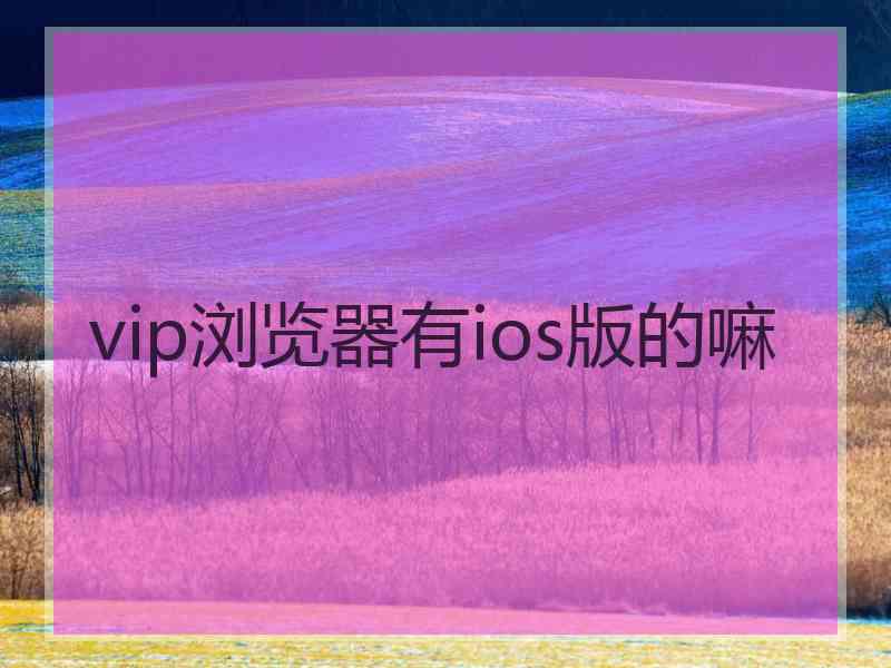 vip浏览器有ios版的嘛