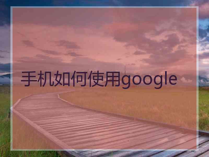 手机如何使用google