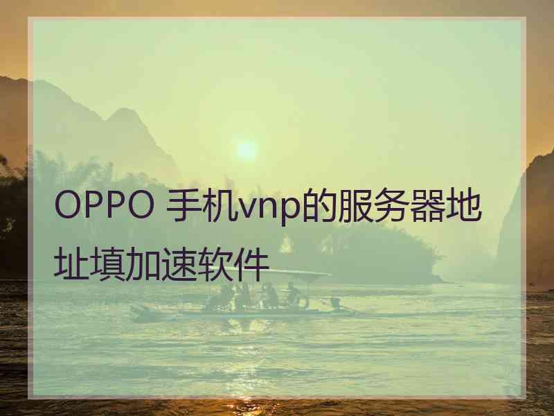 OPPO 手机vnp的服务器地址填加速软件