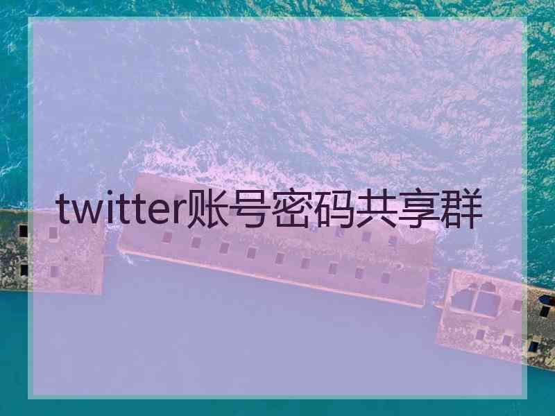 twitter账号密码共享群