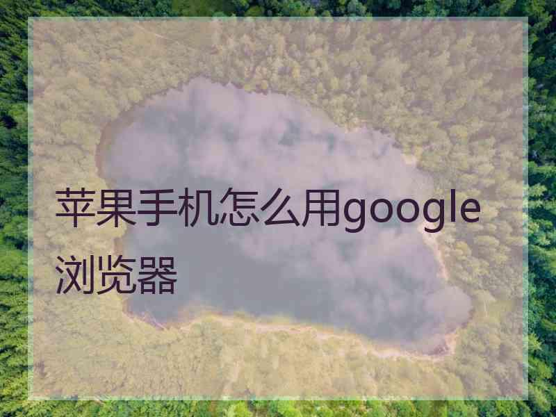 苹果手机怎么用google浏览器