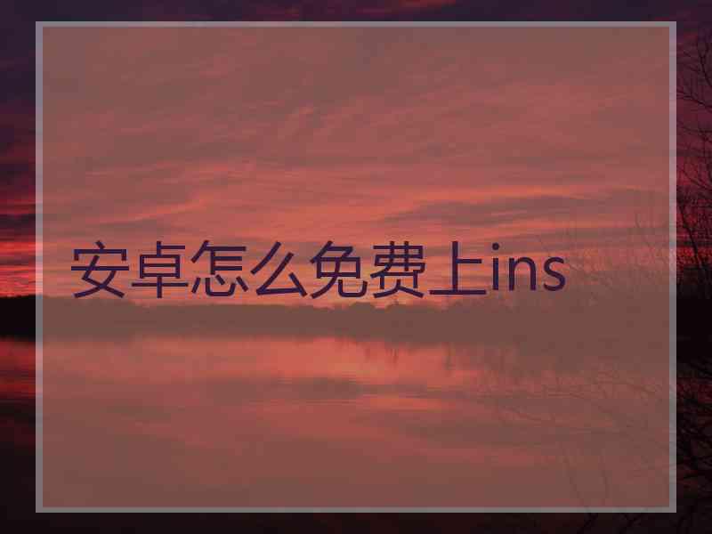 安卓怎么免费上ins