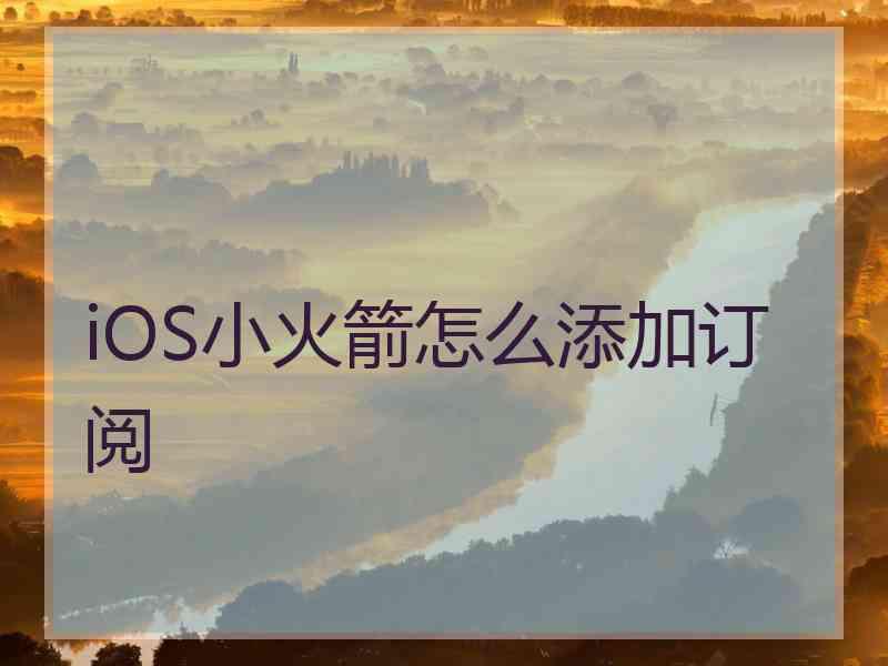 iOS小火箭怎么添加订阅