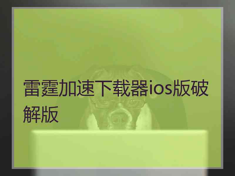 雷霆加速下载器ios版破解版