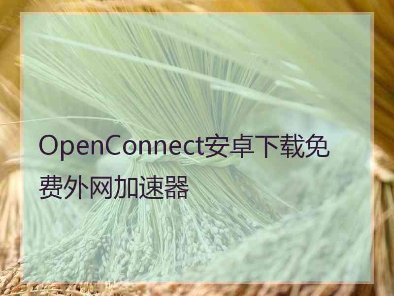 OpenConnect安卓下载免费外网加速器