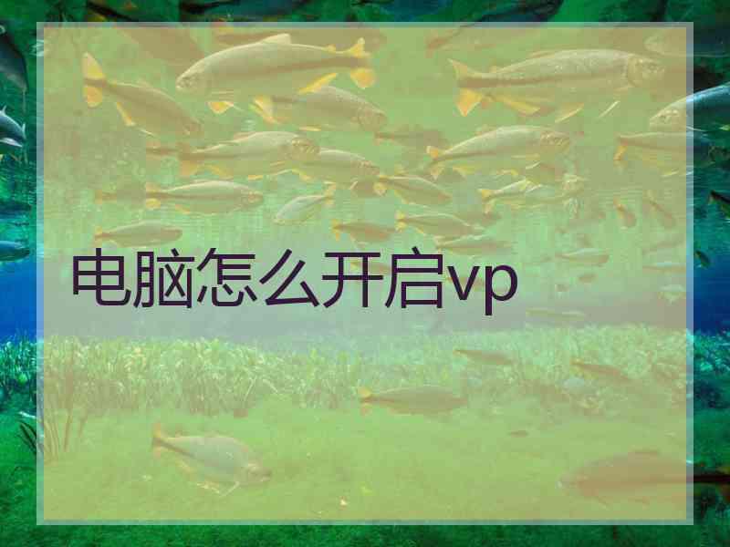 电脑怎么开启vp