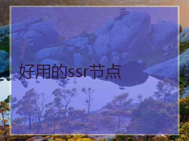 好用的ssr节点