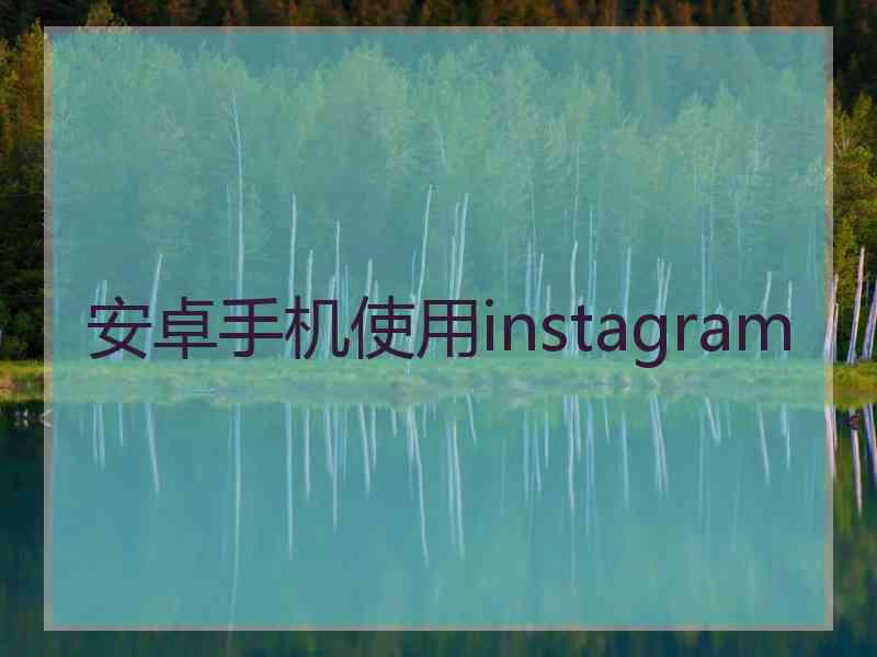 安卓手机使用instagram