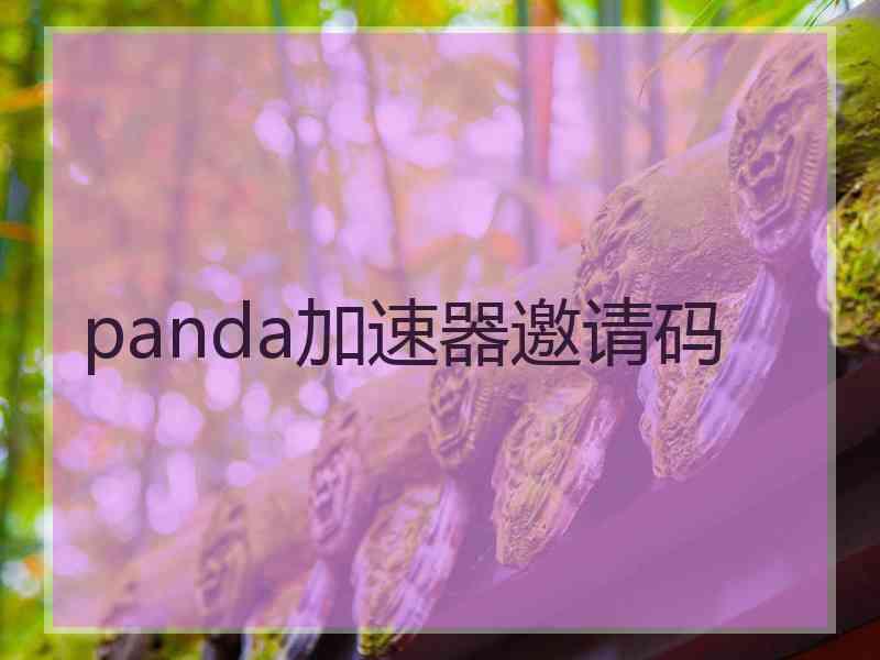 panda加速器邀请码