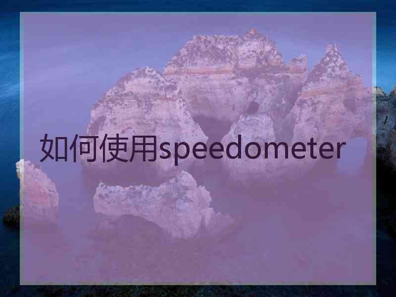 如何使用speedometer