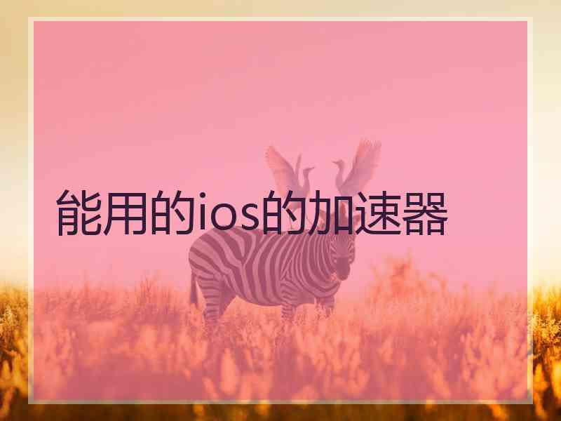 能用的ios的加速器