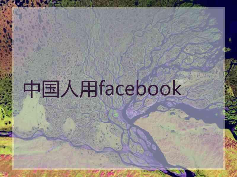 中国人用facebook