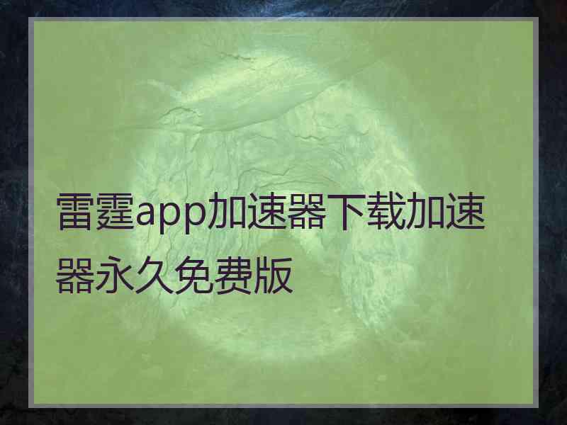 雷霆app加速器下载加速器永久免费版