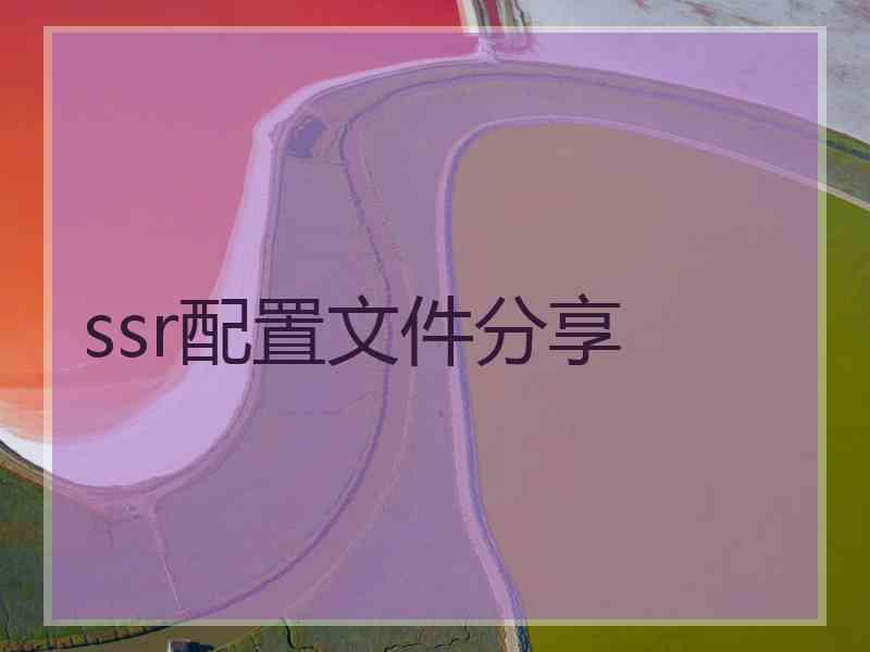 ssr配置文件分享